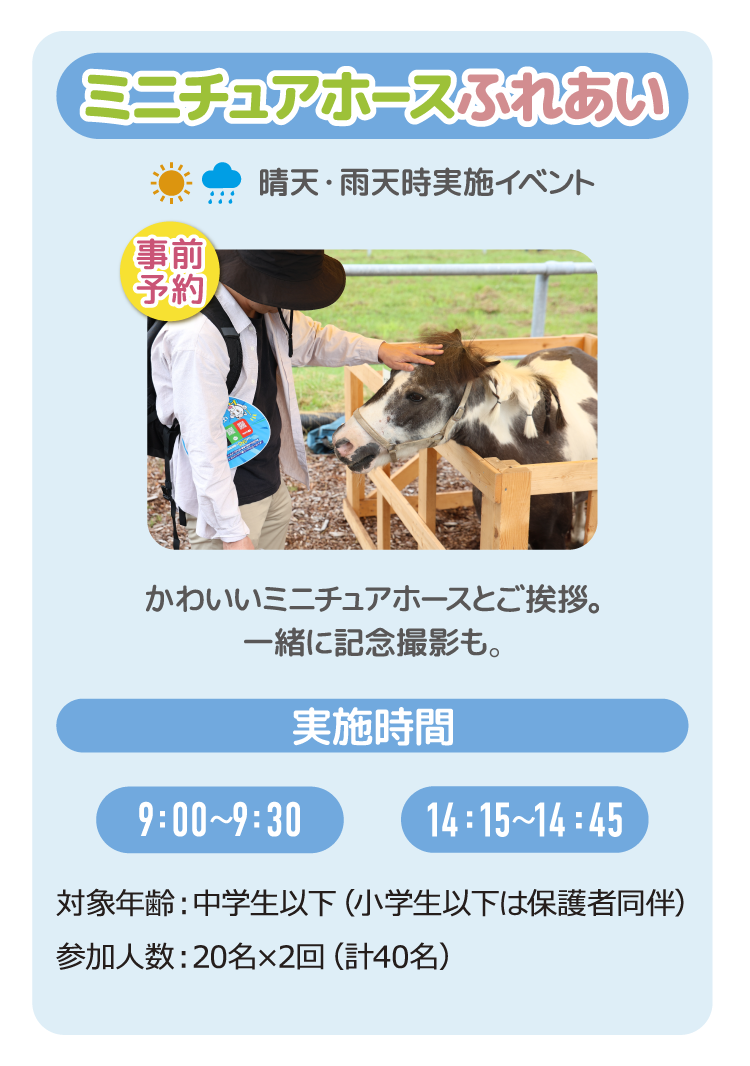 ミニチュアホースふれあい